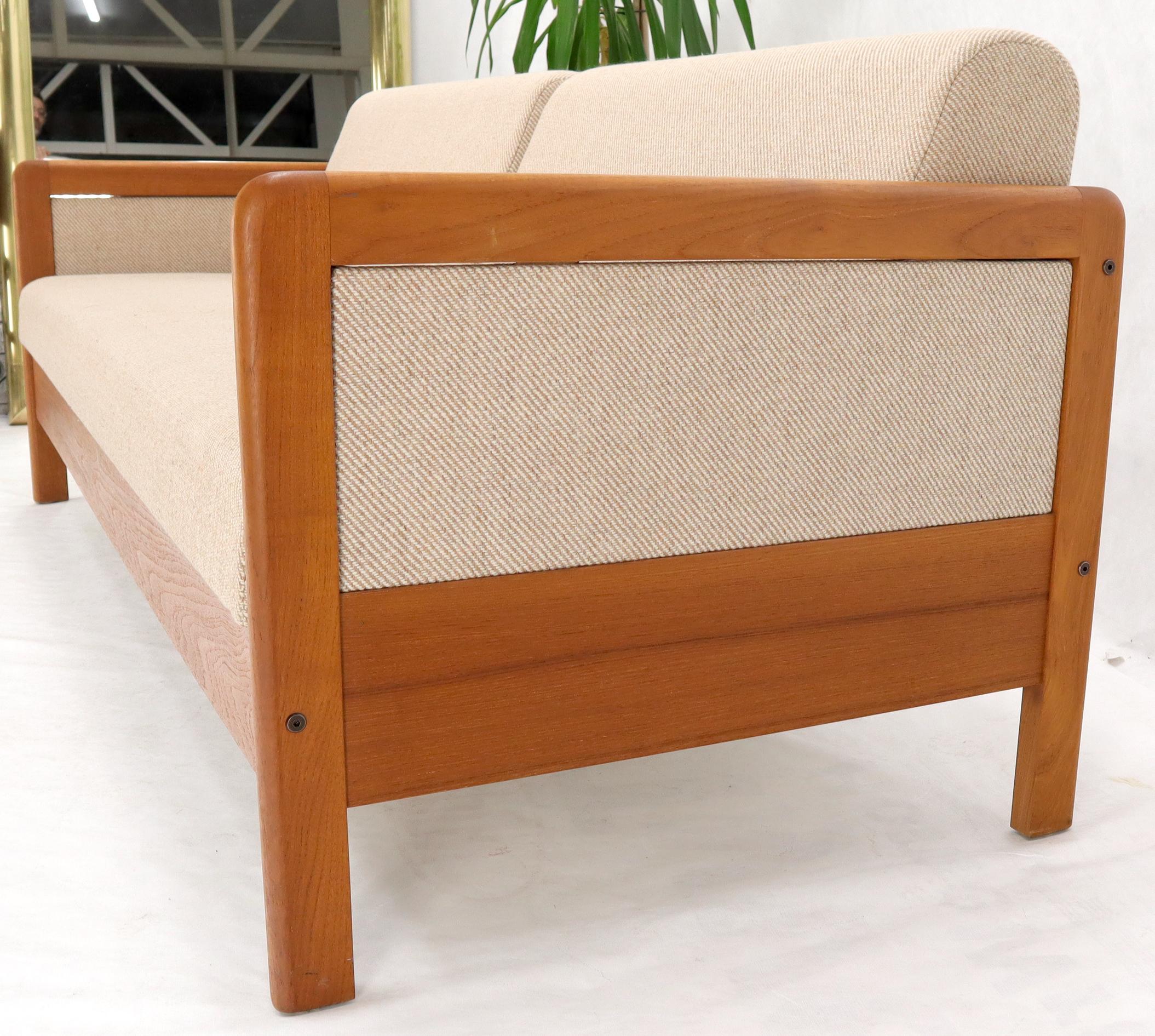 Mid-Century Modern Danish Daybed Sleeper Convertible Sofa Wool Upholstery Teak Frame