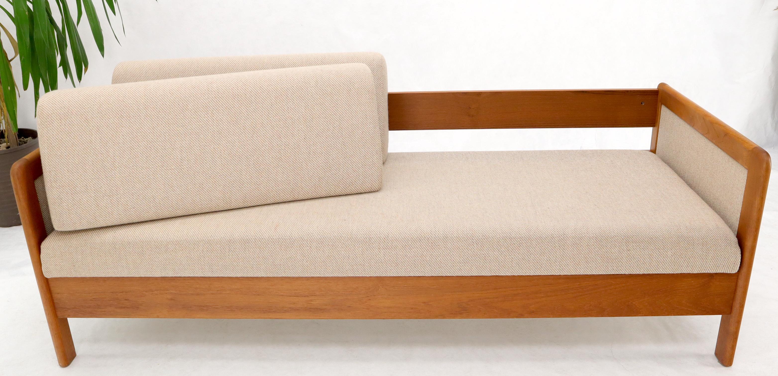 20th Century Danish Daybed Sleeper Convertible Sofa Wool Upholstery Teak Frame