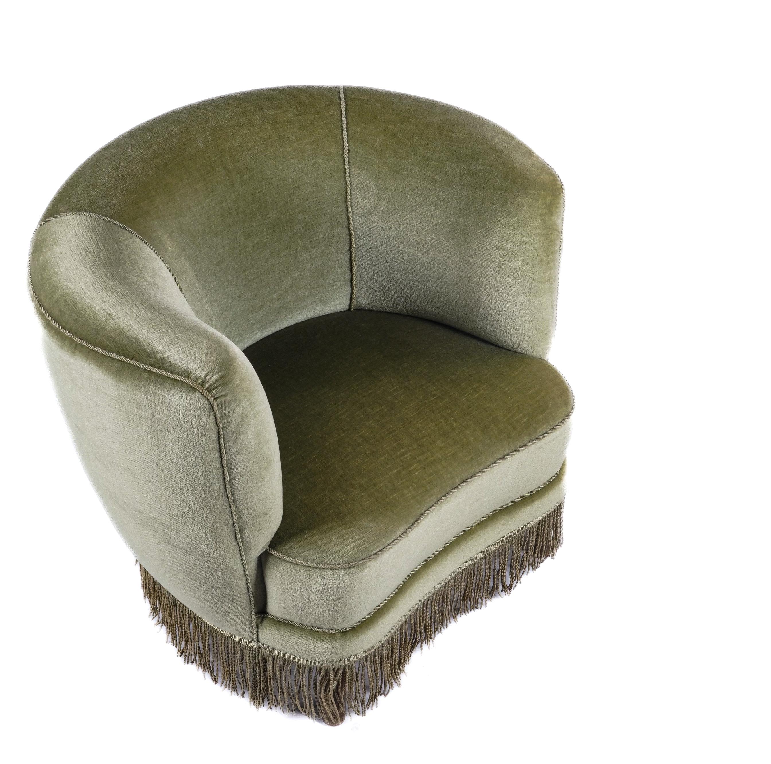 20ième siècle Fauteuil déco danois avec frange en vente