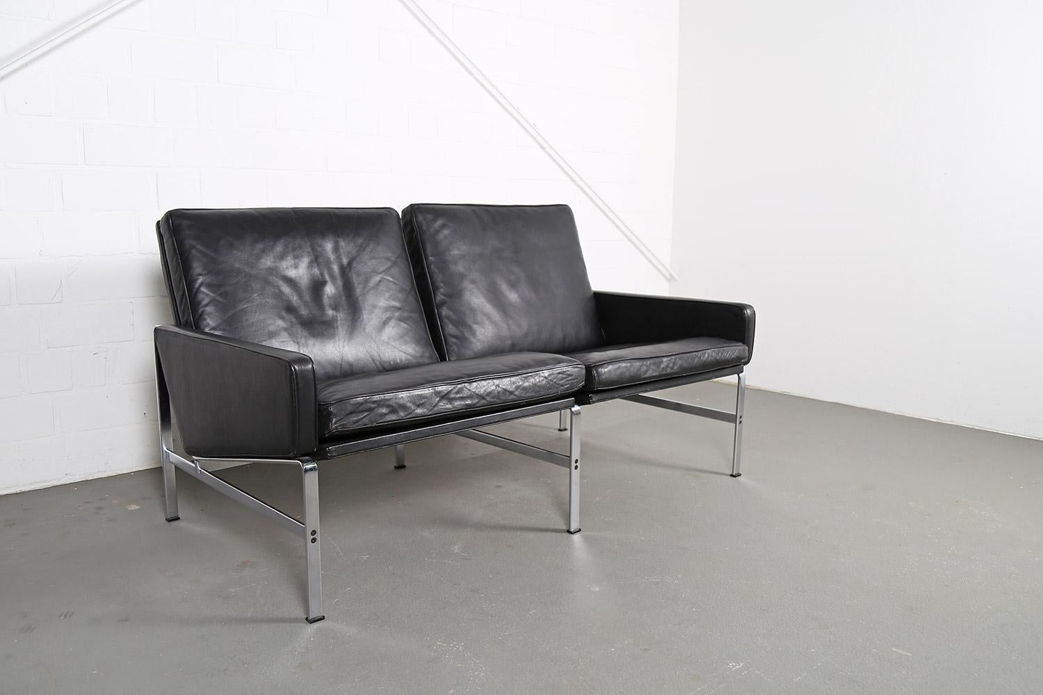 Leather Danish Design 2-Seater Sofa FK6722 Fabricius Kastholm for Kill International