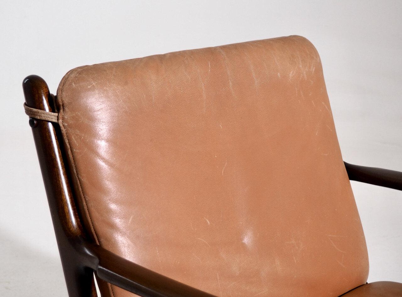 Dänischer Design-Sessel von Ole Wansher (1903 - 1985) ?für Jeppesen Møbelfabrik in Mahagoni, 1960er Jahre.
