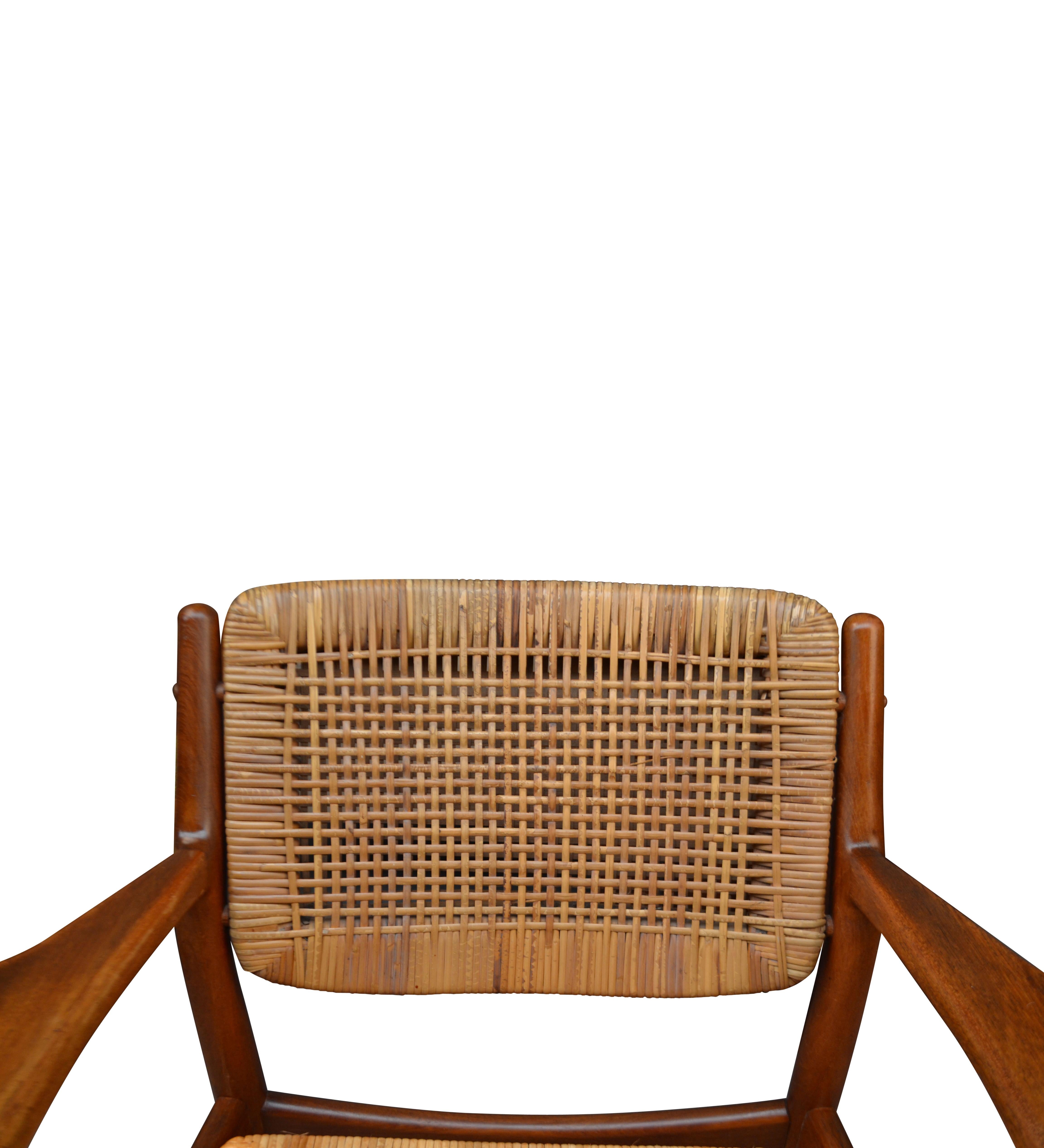 Danish Design Arne Vodder Model 51 Teak/Rattan Armrest Chair 3