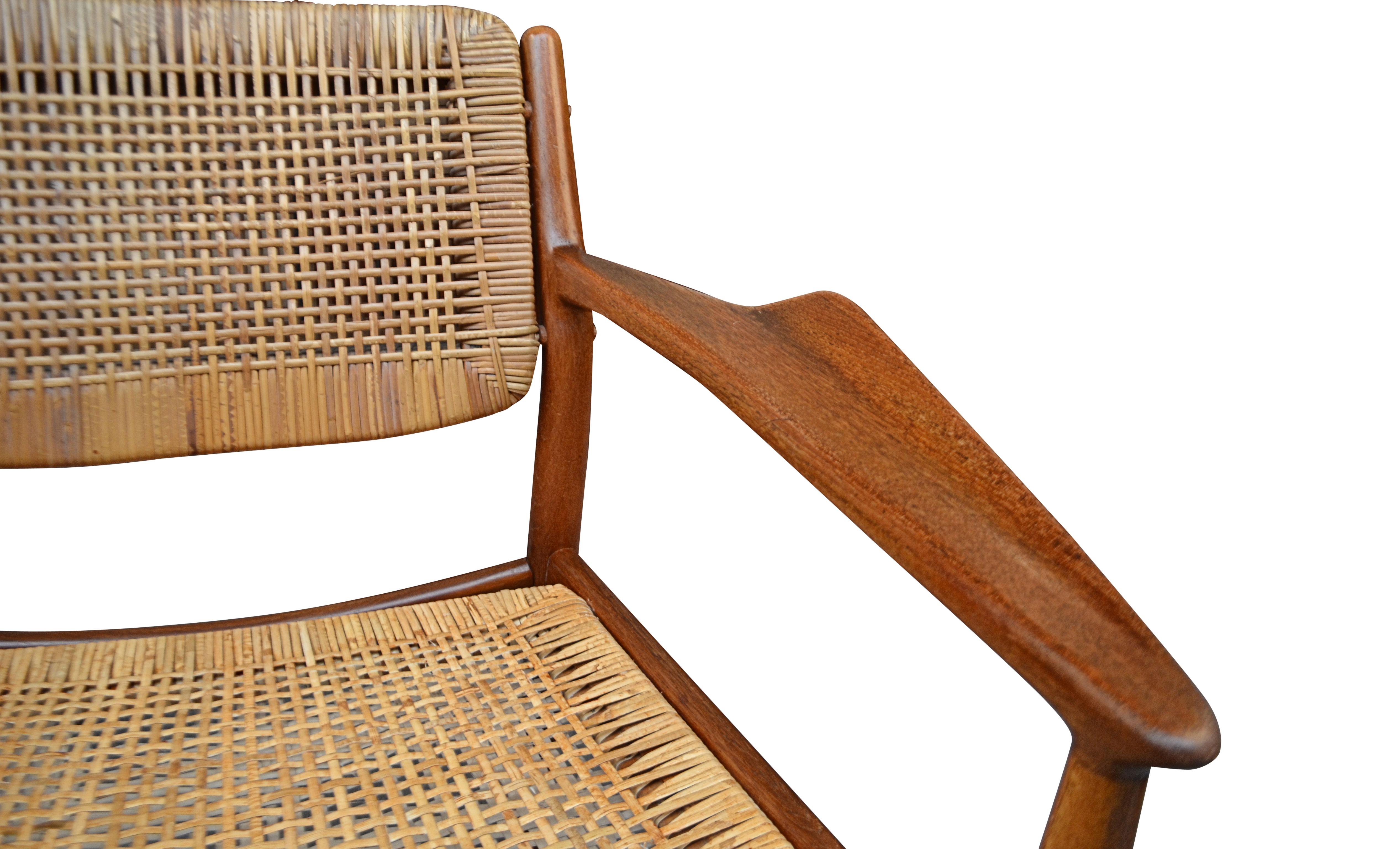 Danish Design Arne Vodder Model 51 Teak/Rattan Armrest Chair 1