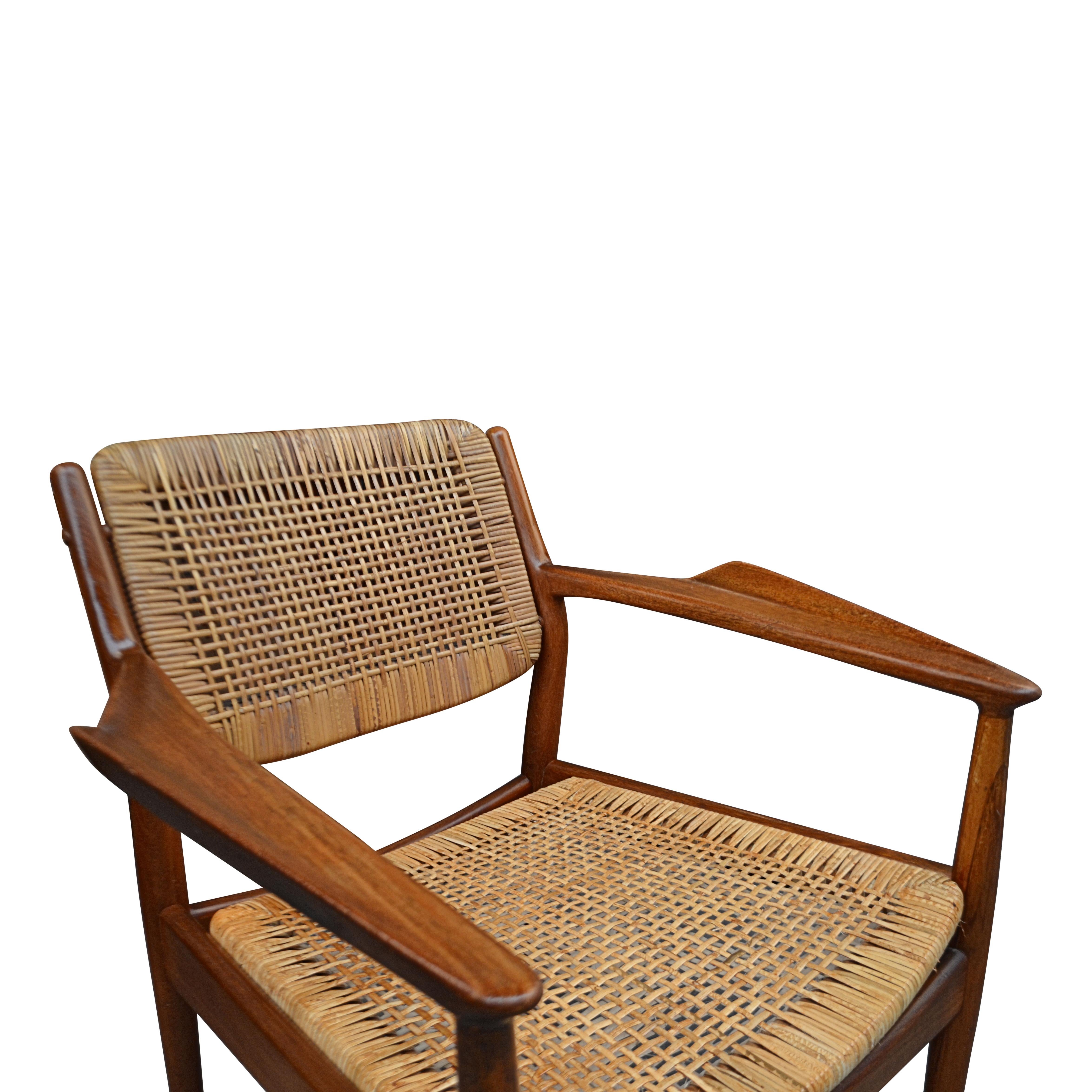 Danish Design Arne Vodder Model 51 Teak/Rattan Armrest Chair 2
