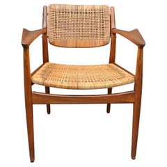 Danish Design Arne Vodder Model 51 Teak/Rattan Armrest Chair