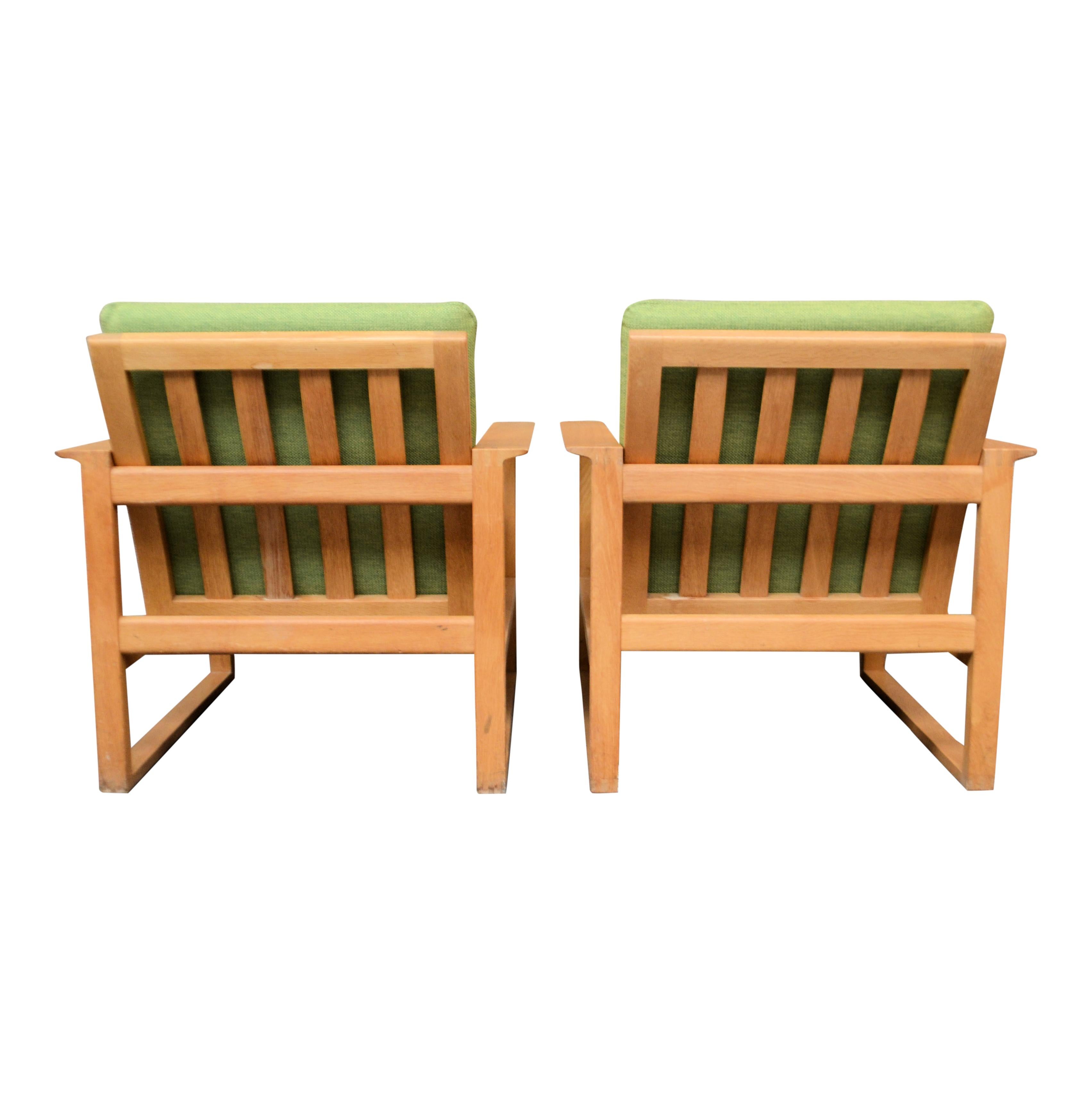 Danish Design Børge Mogensen Model 2256 Oak Lounge Chairs In Good Condition In VENLO, LI