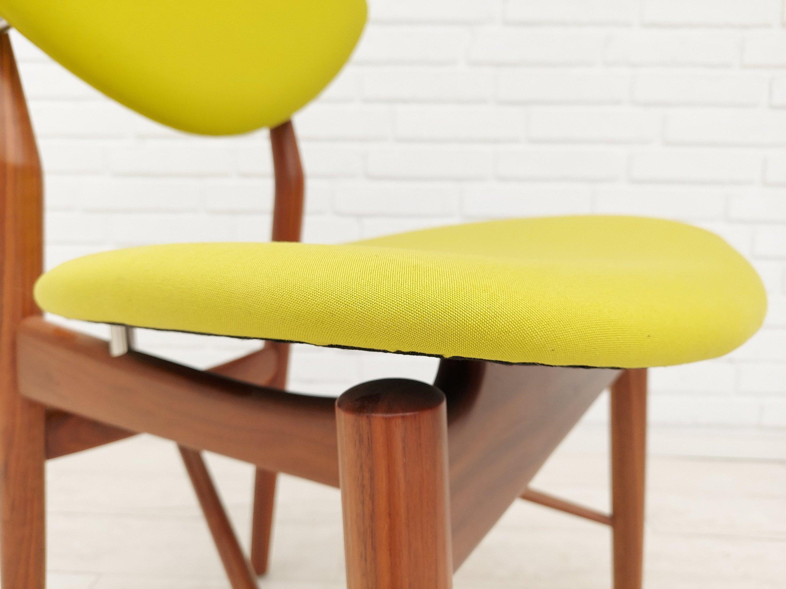 Scandinavian Modern Danish Design by Finn Juhl, Chair Model 108, Walnut Wood