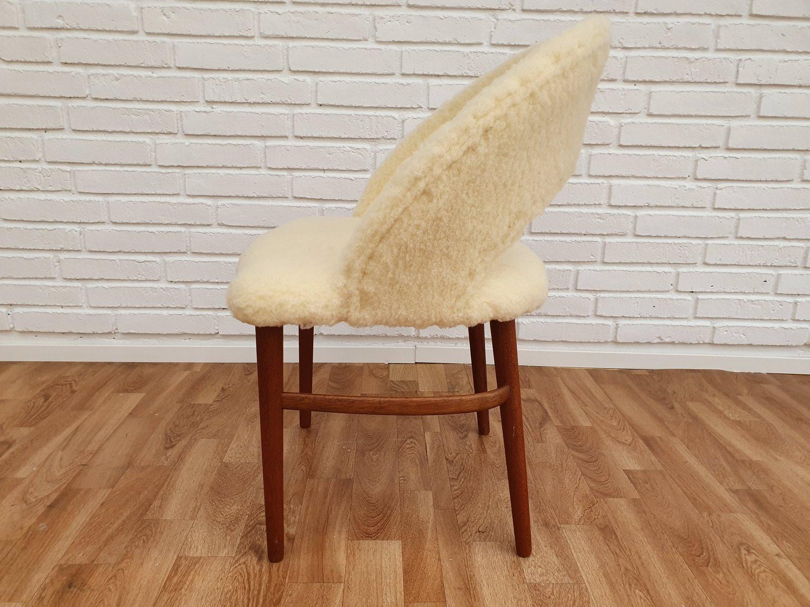 Danish design by Frode Holm, make up chair, 60s, completely reupholstered For Sale 4
