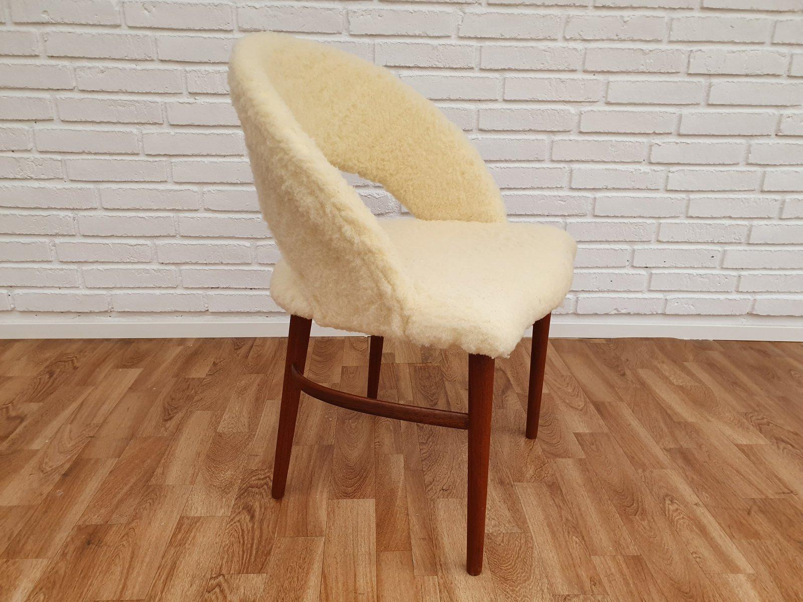Danish design by Frode Holm, make up chair, 60s, completely reupholstered For Sale 8
