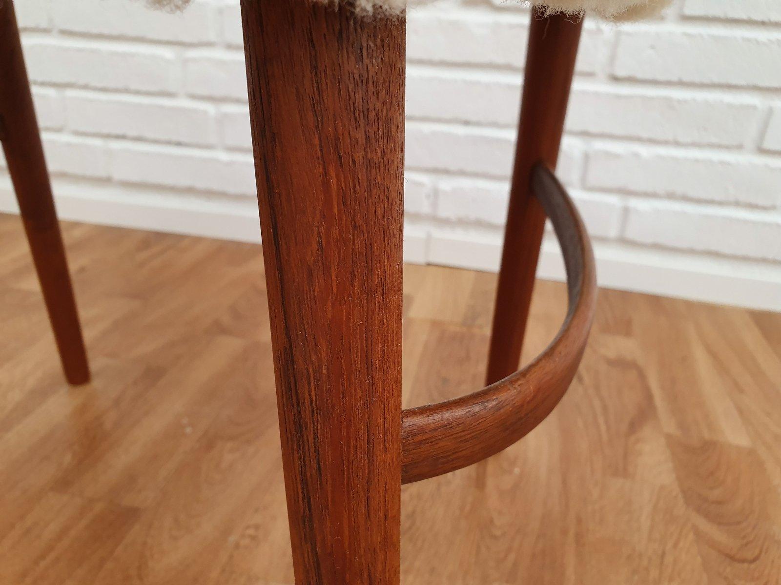 Scandinavian Modern Danish design by Frode Holm, make up chair, 60s, completely reupholstered For Sale