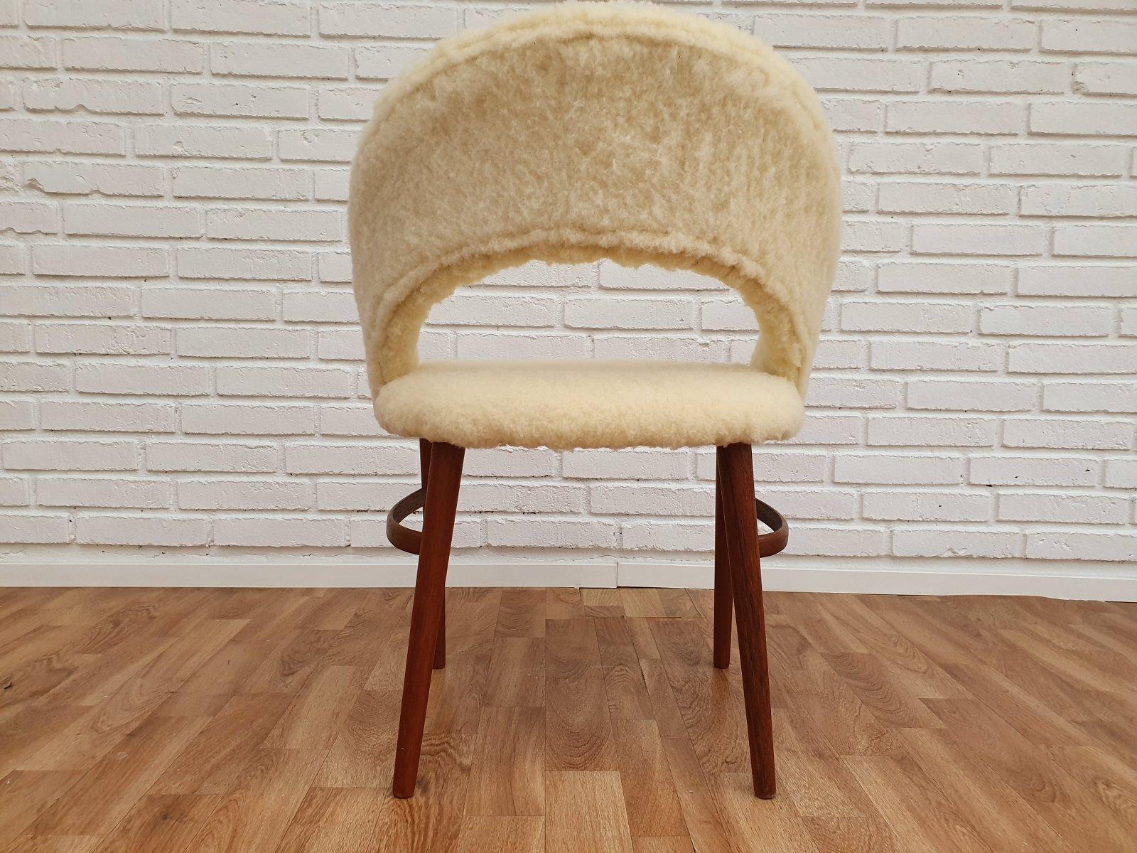Danish design by Frode Holm, make up chair, 60s, completely reupholstered For Sale 1