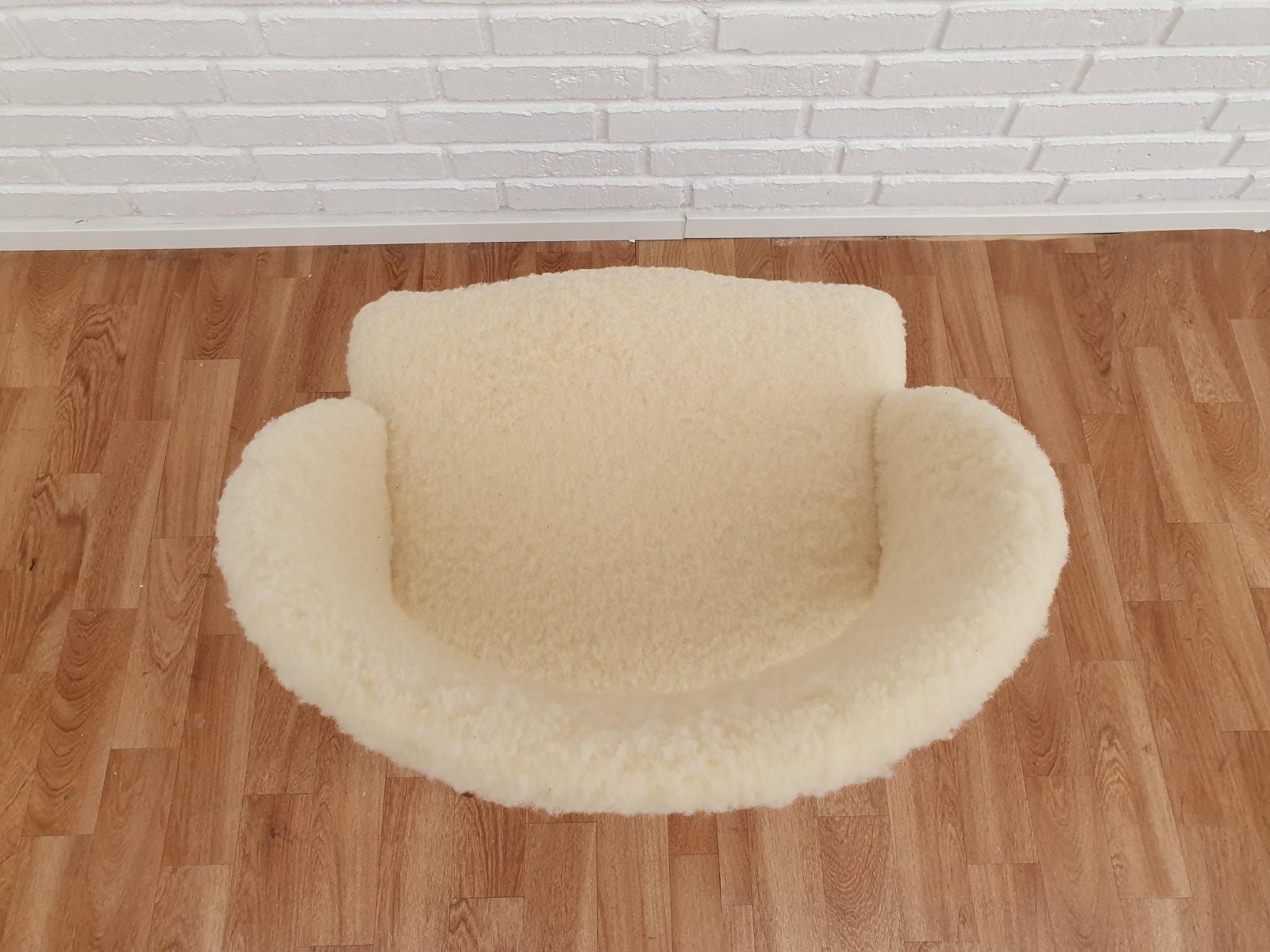 Diseño danés de Frode Holm, silla de maquillaje, años 60, completamente retapizada Tela en venta