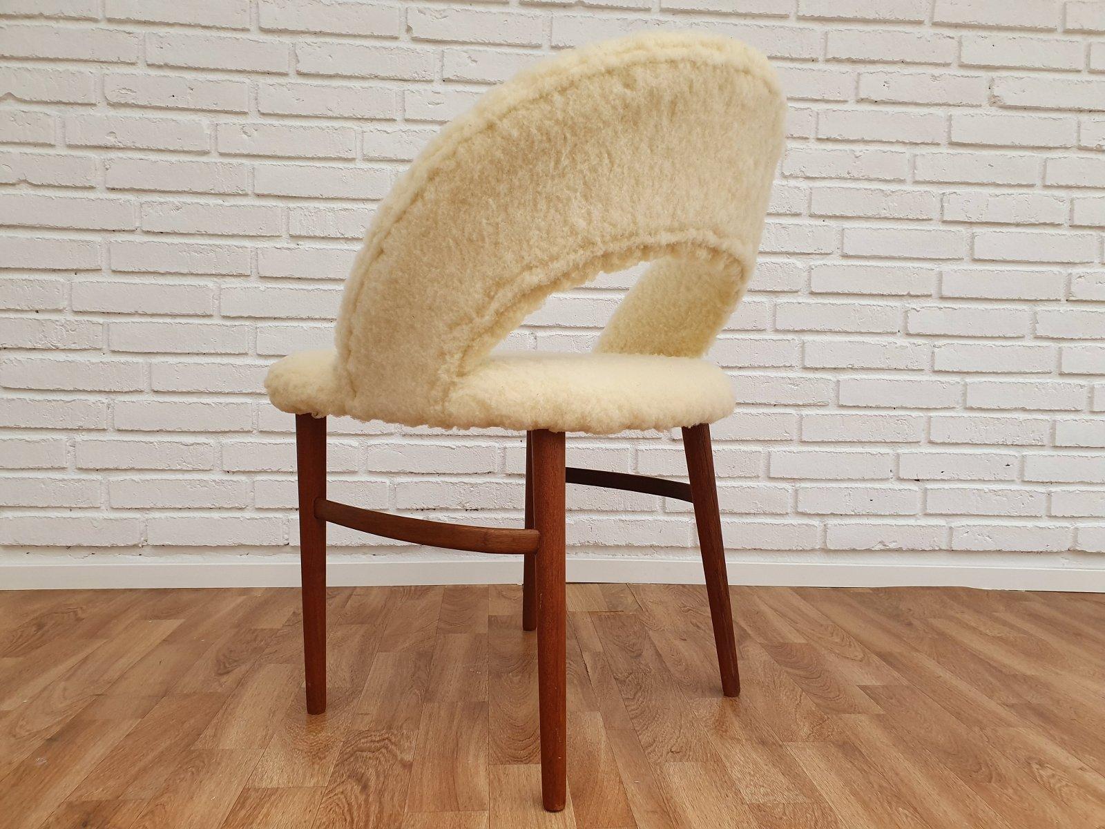 Danish design by Frode Holm, make up chair, 60s, completely reupholstered For Sale 3