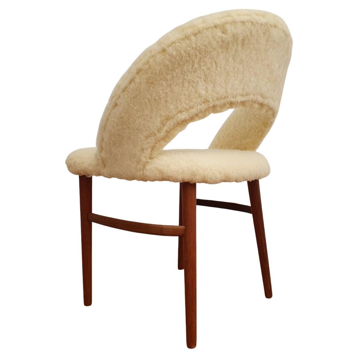 Danish design by Frode Holm, make up chair, 60s, completely reupholstered For Sale