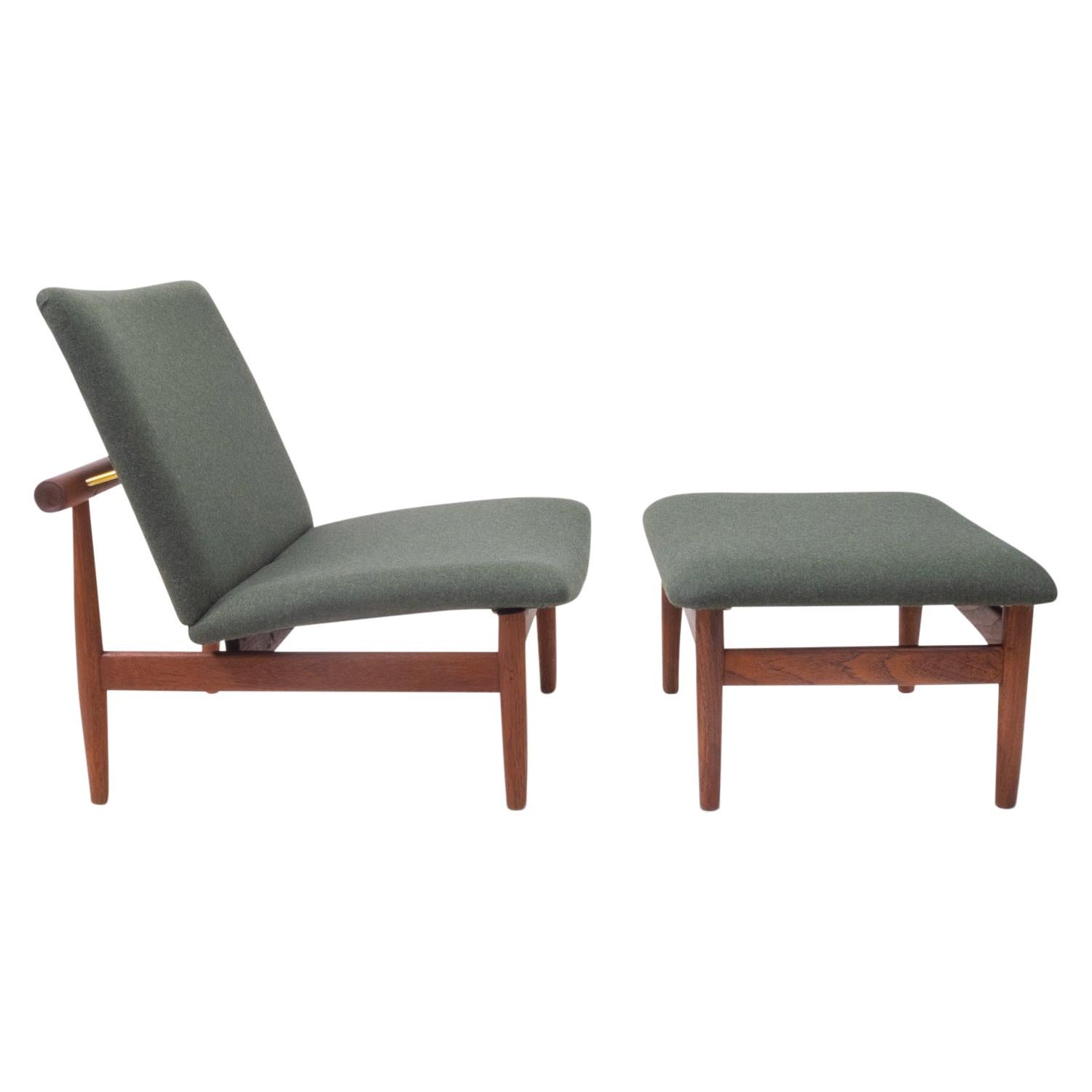 Danish Design Classic Finn Juhl Lounge Chair and Ottoman, Japan Series