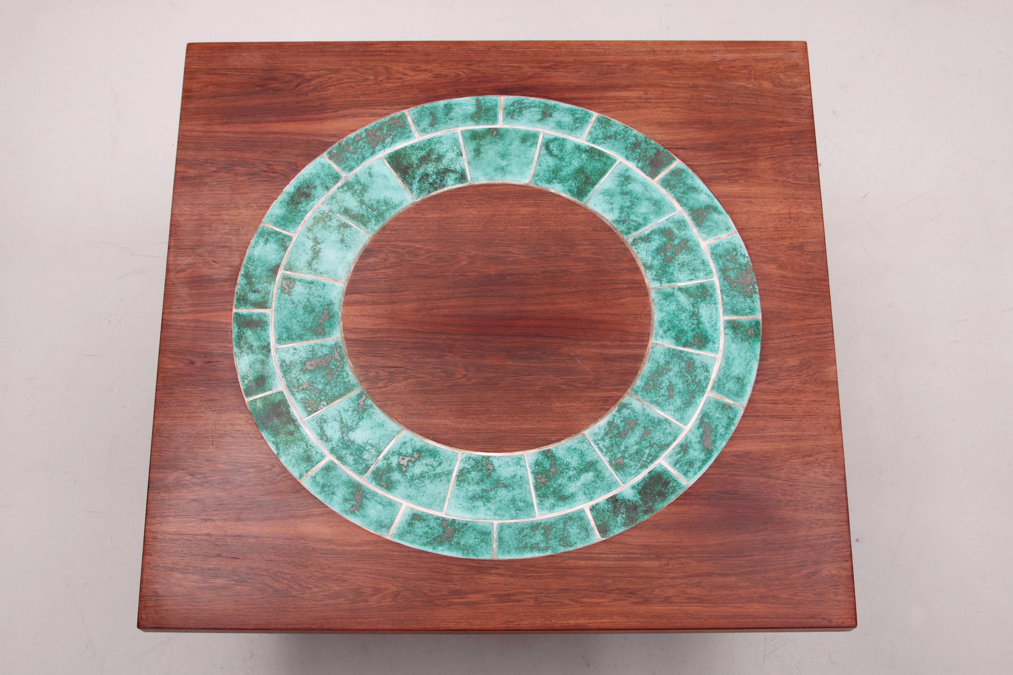 Danish Design Coffee Table with Ceramic Tiles, 1960 For Sale 3