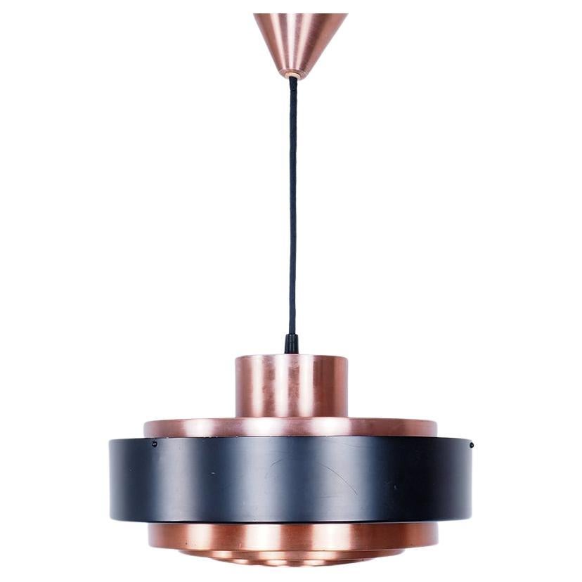 Danish design copper layered hanging Lamp, 1960s  For Sale