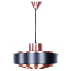 Danish design copper layered hanging Lamp, 1960s 