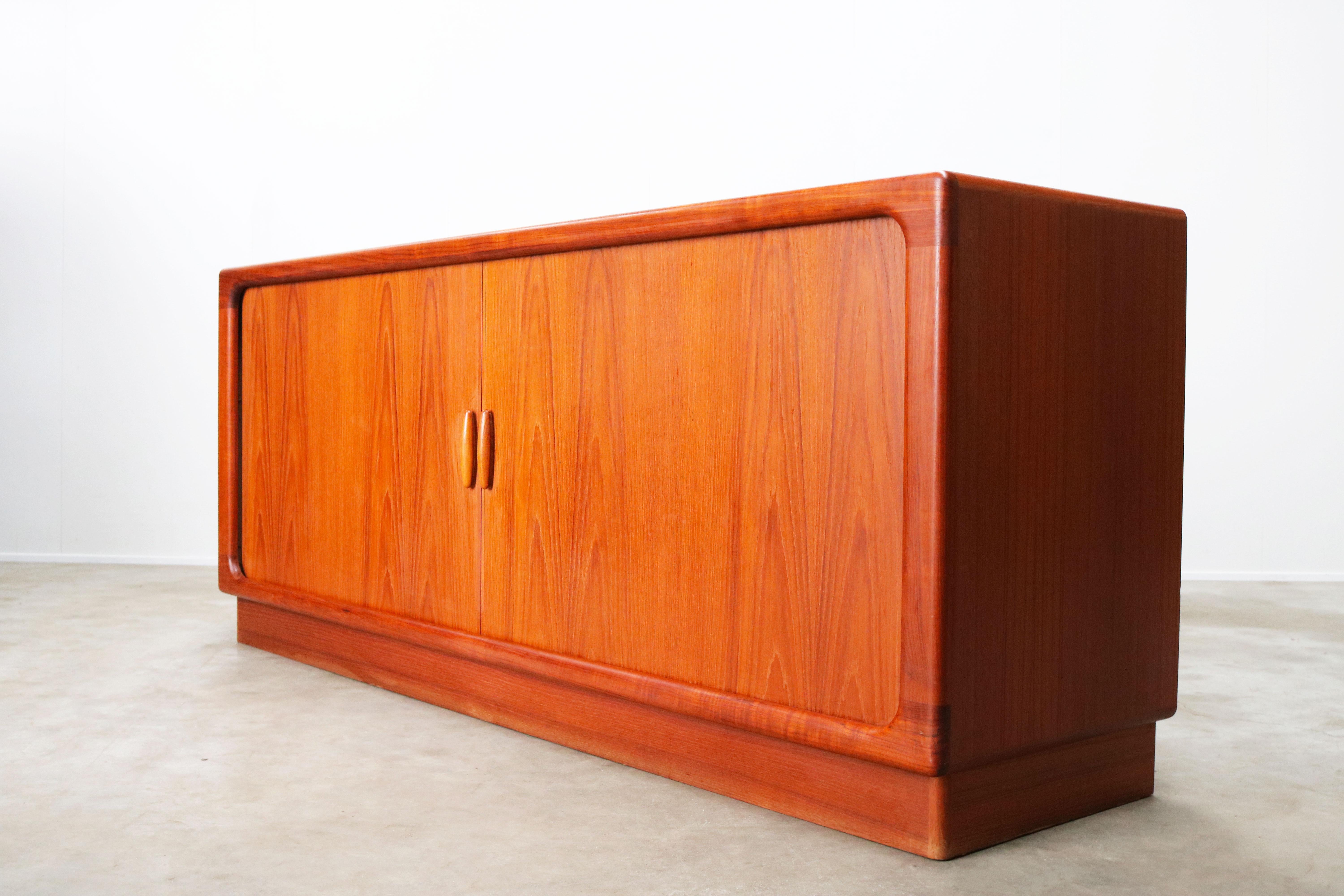 Danish Design Credenza / Sideboard by Dyrlund 1950s Teak Organic Tambour Doors 12
