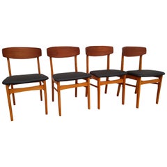 Vintage Danish Design, Dining Chairs, Teak, Beech wood, Completely Restored