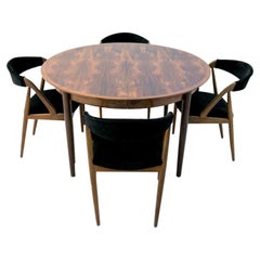 Danish Design Dining Set of Rosewood Table and Four Kai Kristiansen Chairs