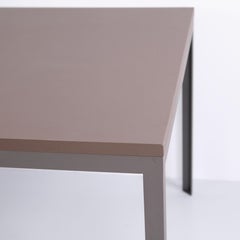 Danish Design Dining Table with Steel Legs and Grey Linoleum