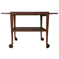 Vintage Danish Design, Expandable Bar Cart, Teak Wood