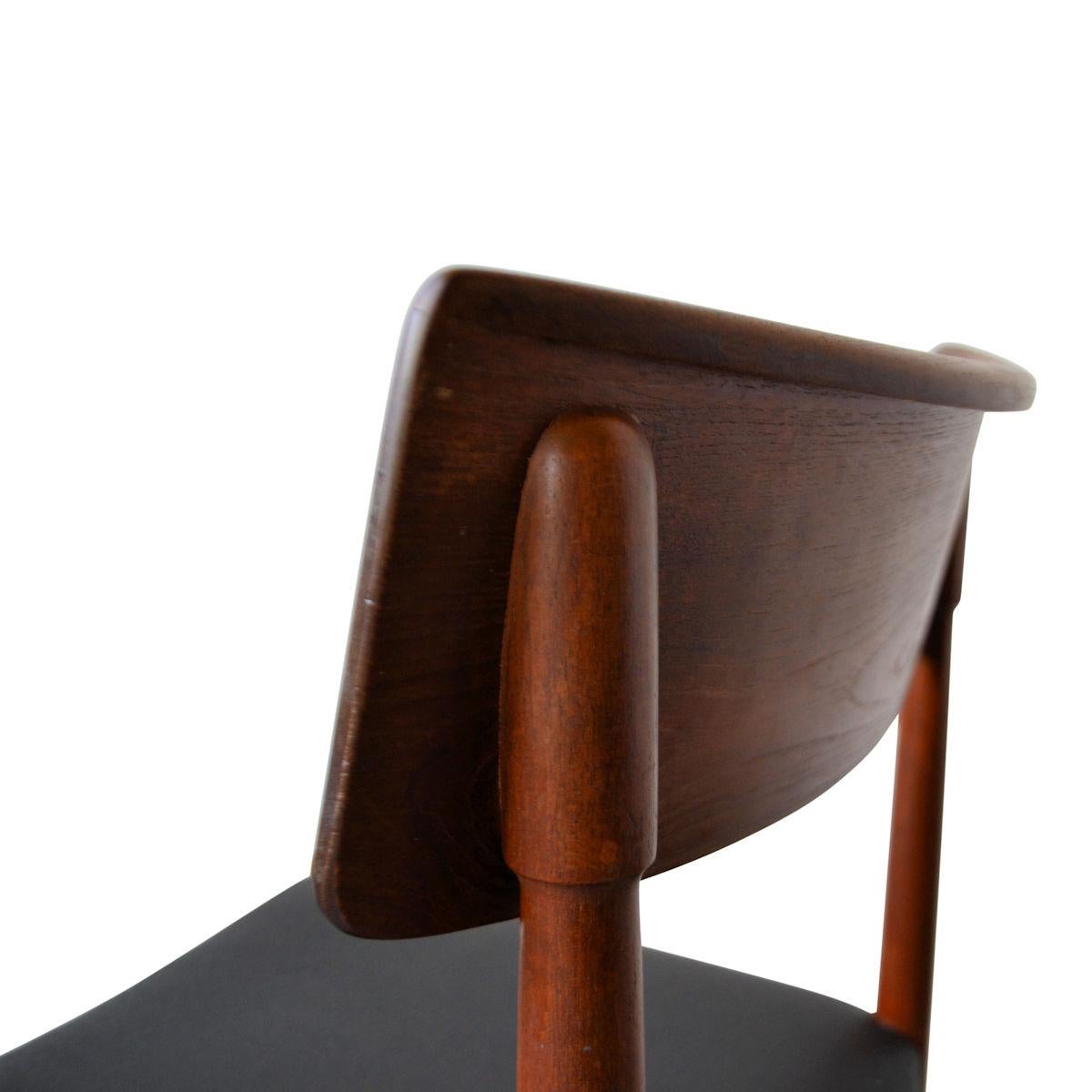 Faux Leather Danish Design Farstrup Teak Dining Chairs