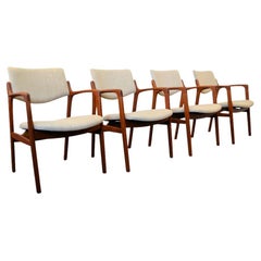 Danish Design Finn Haugaard Teak Armrest Chairs, Set of Four