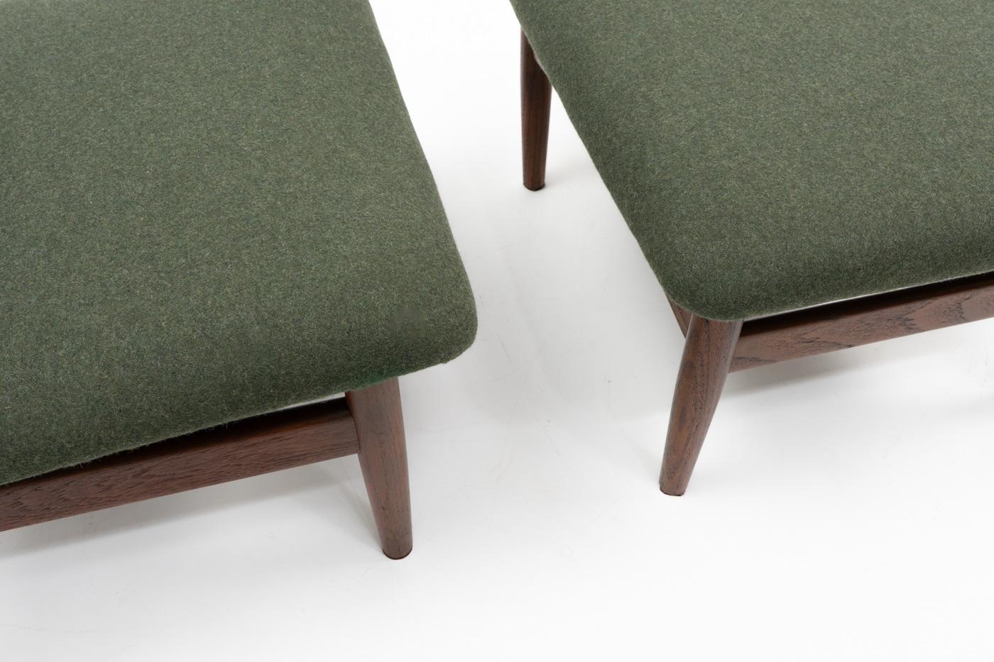 Finn Juhl Loungesessel und Ottomane im dänischen Design, Japan-Serie im Angebot 3