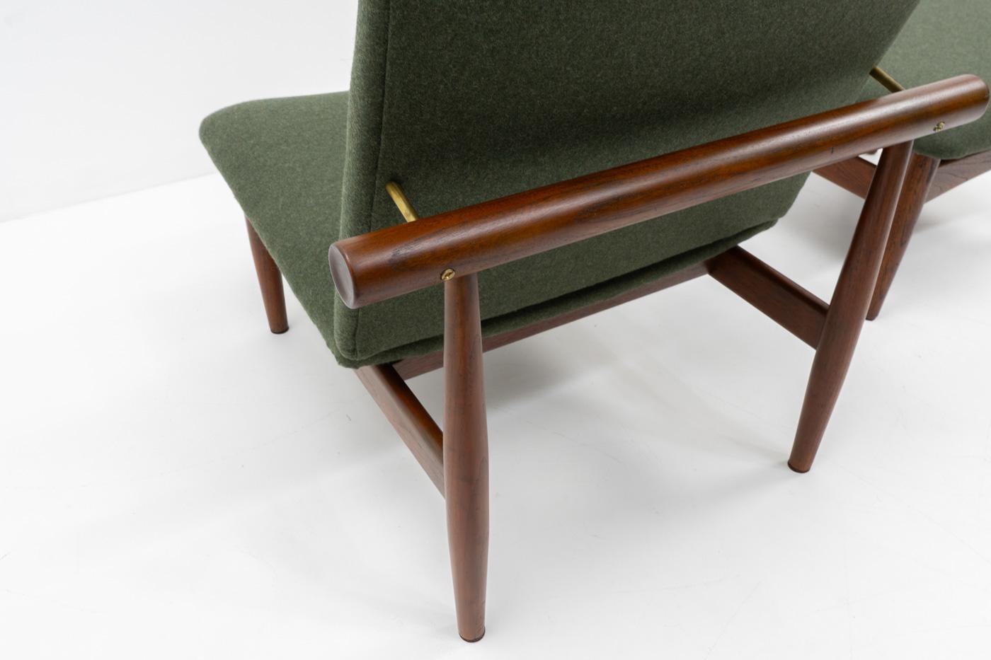 Danish Design Finn Juhl Lounge Chair and Ottoman, Japan Series For Sale 6
