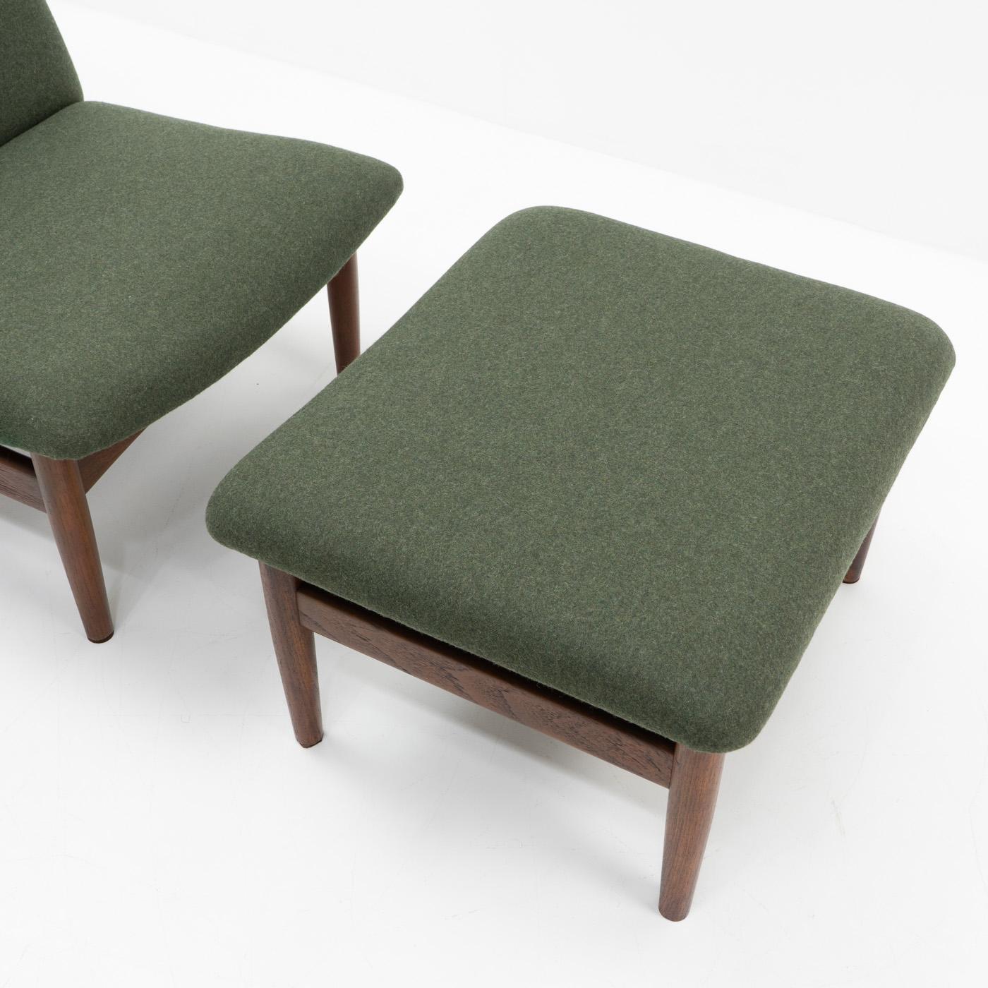 Danish Design Finn Juhl Lounge Chair and Ottoman, Japan Series For Sale 7