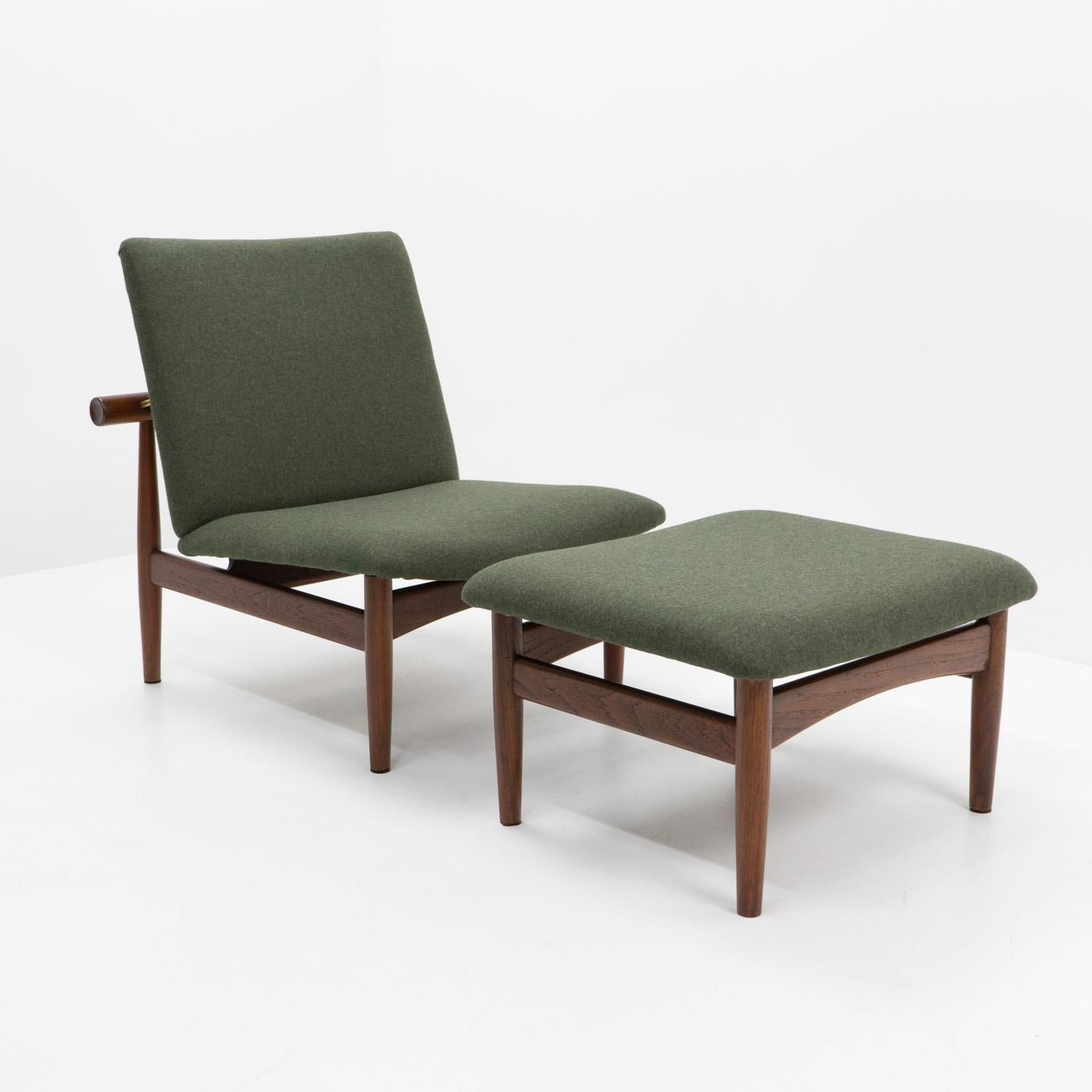 Mid-20th Century Danish Design Finn Juhl Lounge Chair and Ottoman, Japan Series For Sale