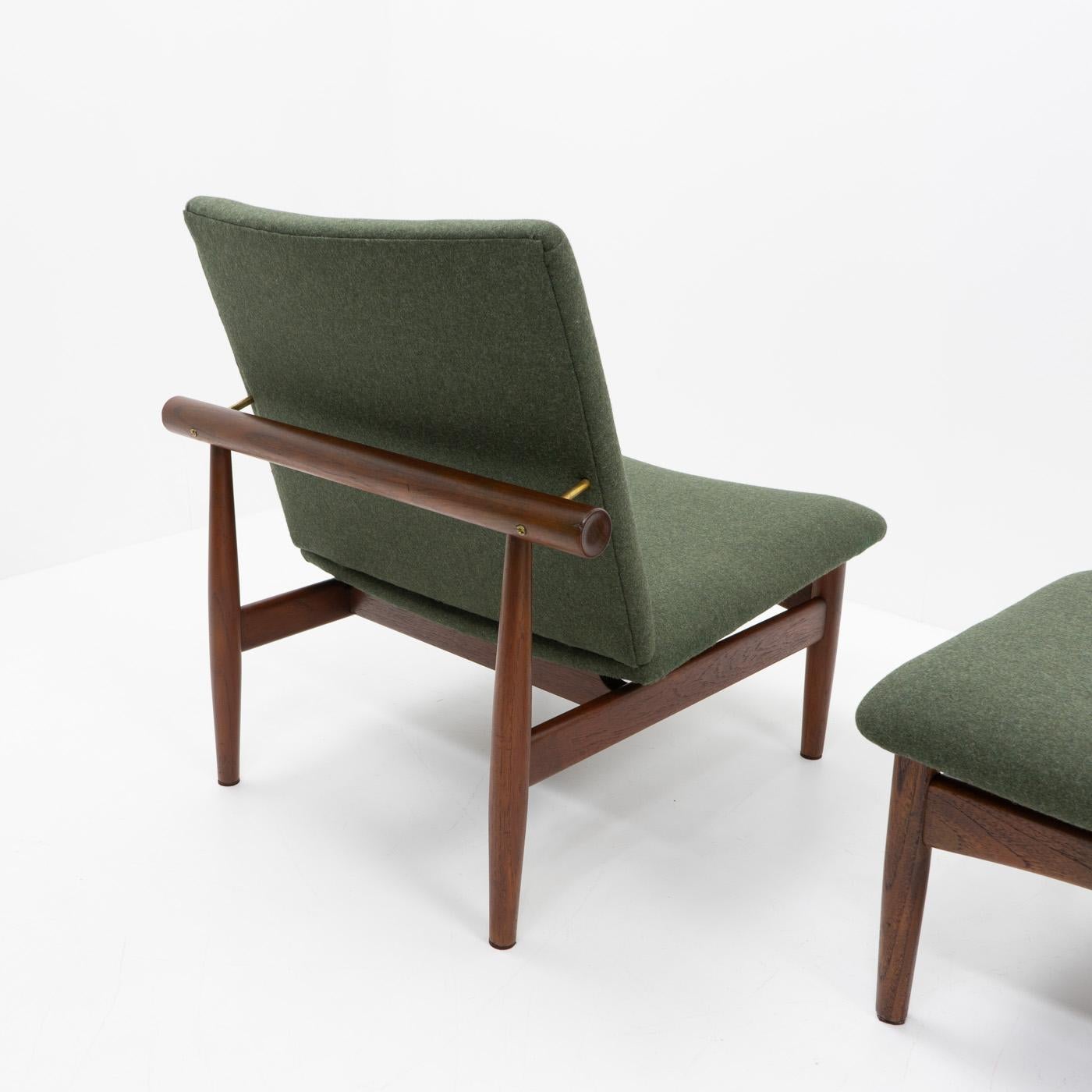 Danish Design Finn Juhl Lounge Chair and Ottoman, Japan Series For Sale 2