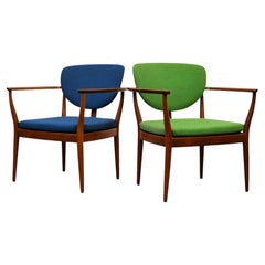 Danish Design Finn Juhl Style Teak Chairs, Set of 2