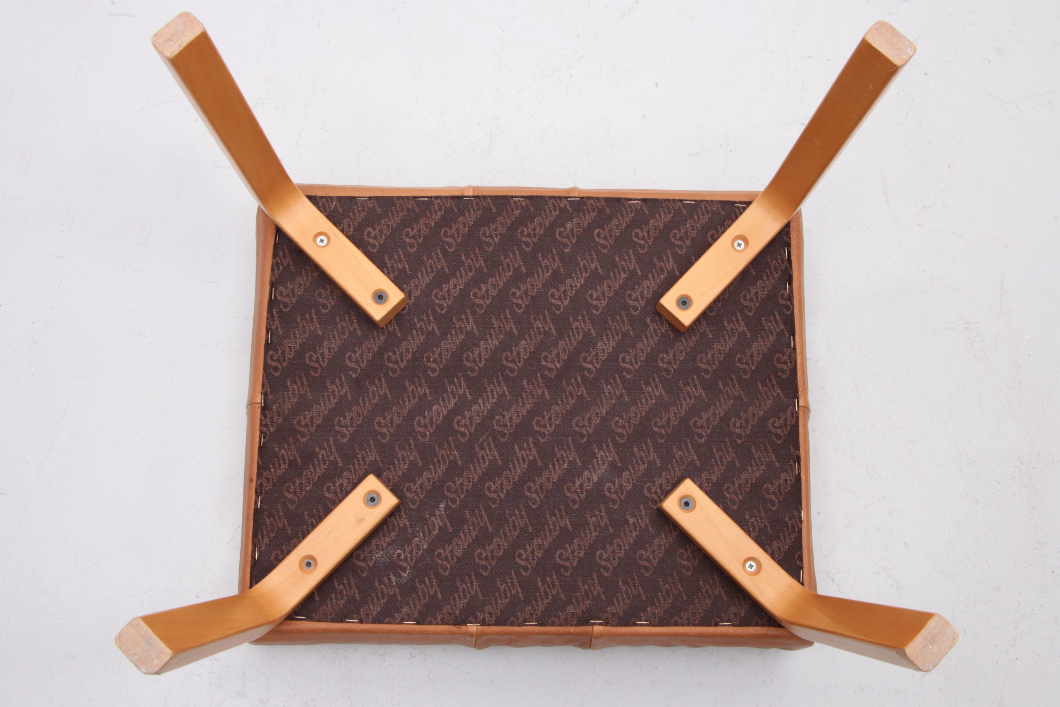 Danish Design Footstool Covered with Patchwork Leather, 1980 8