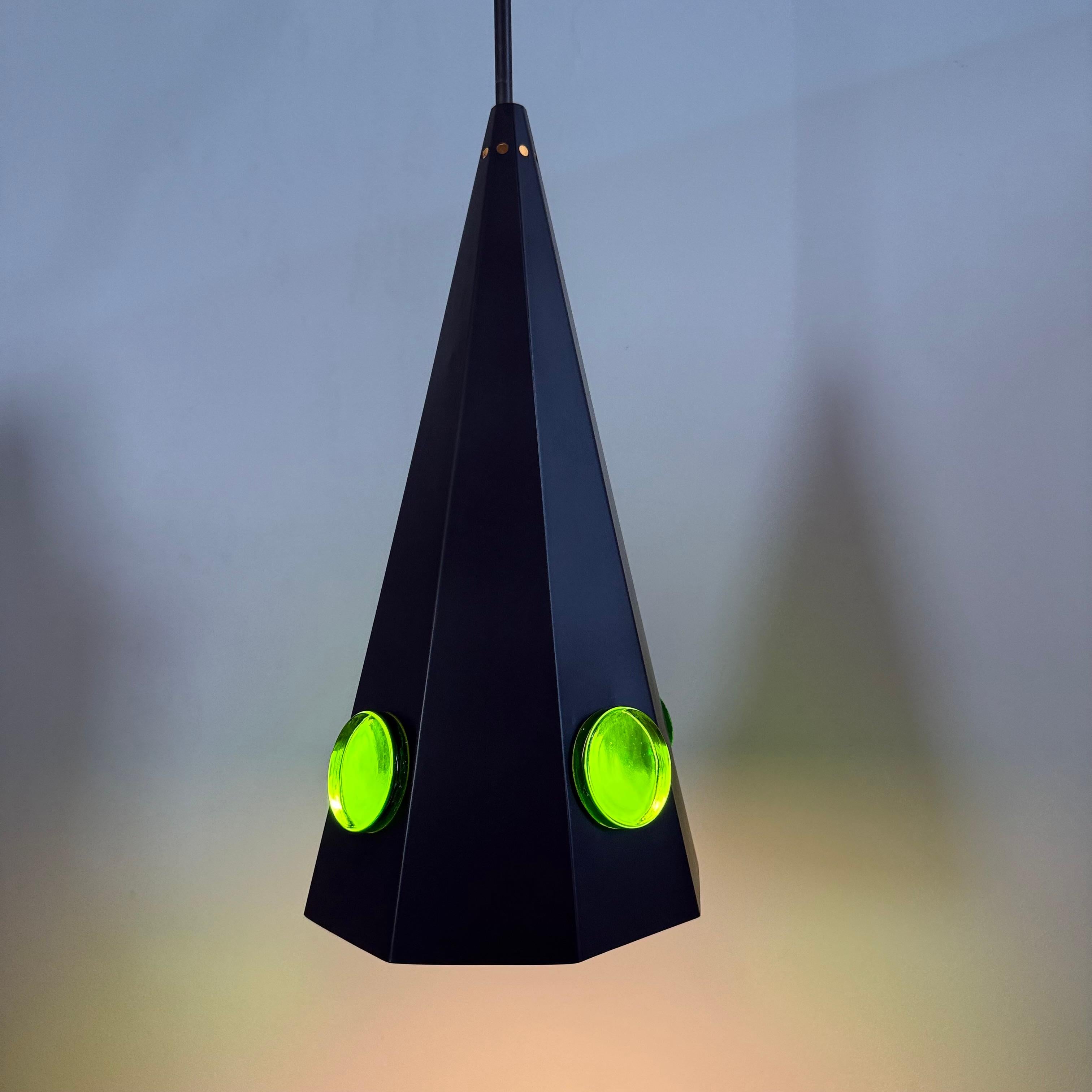 Dimensions: 128cm Height , 45 cm Height , 21,5cm Depth, 23cm Depth
Condition: Good
Material: Metal , glass
Color: green , black