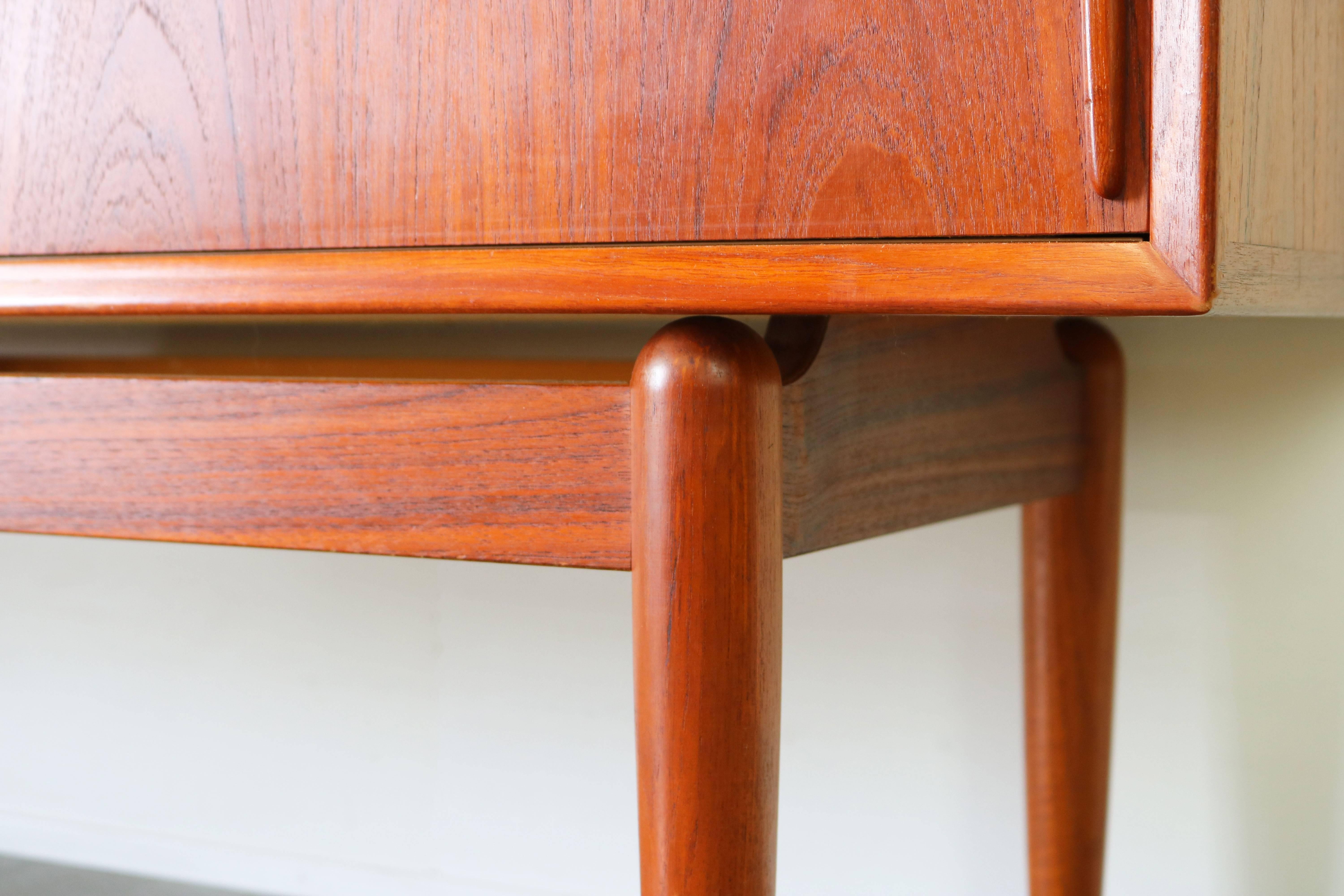 Danish Design Highboard / Cabinet by Gunni Omann in Sculpted Teak, 1950 5