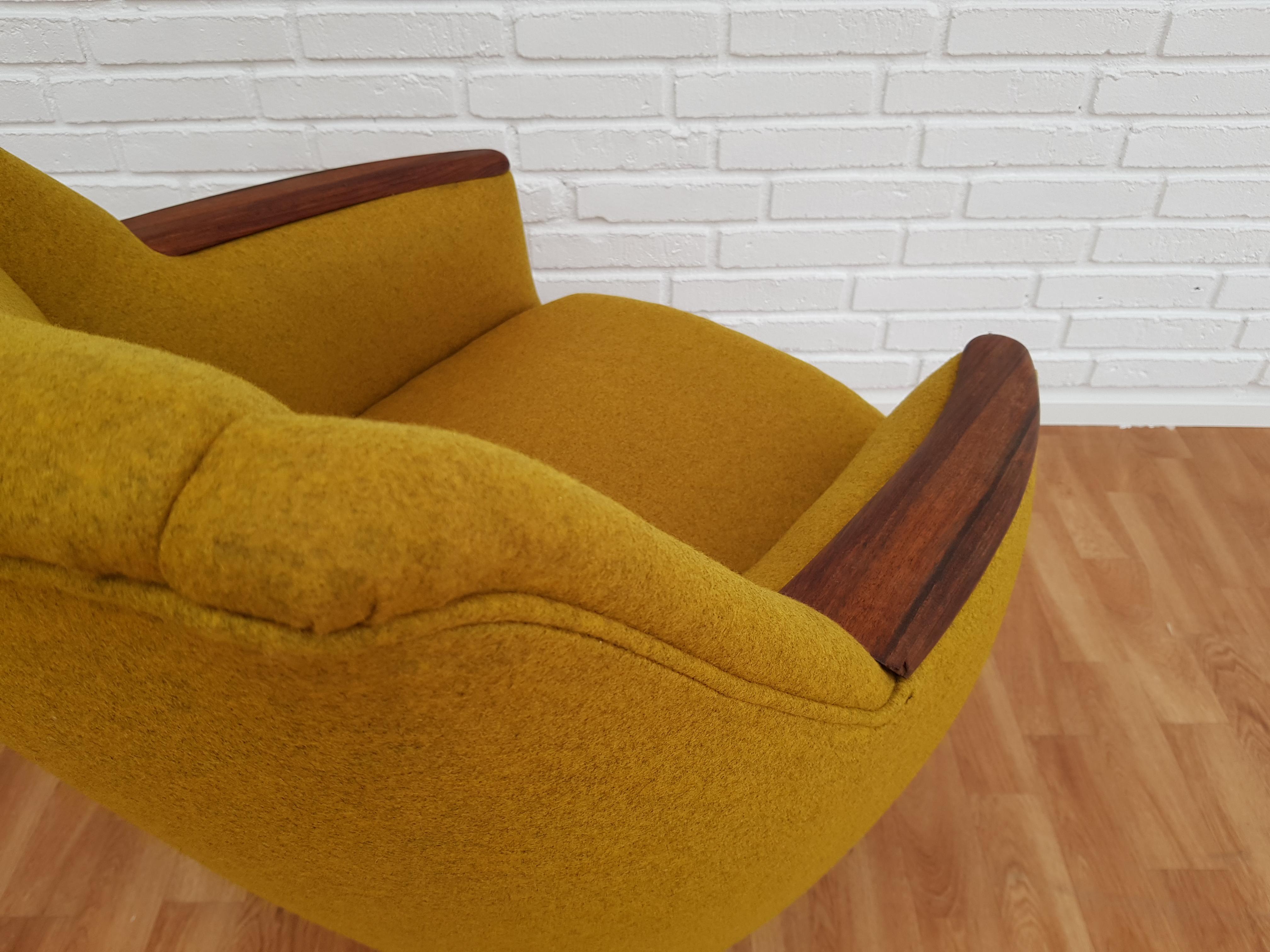 Oiled Danish Design, Kurt Østervig, Model 58, 1960s, Wool, Teak, Completely Renovated