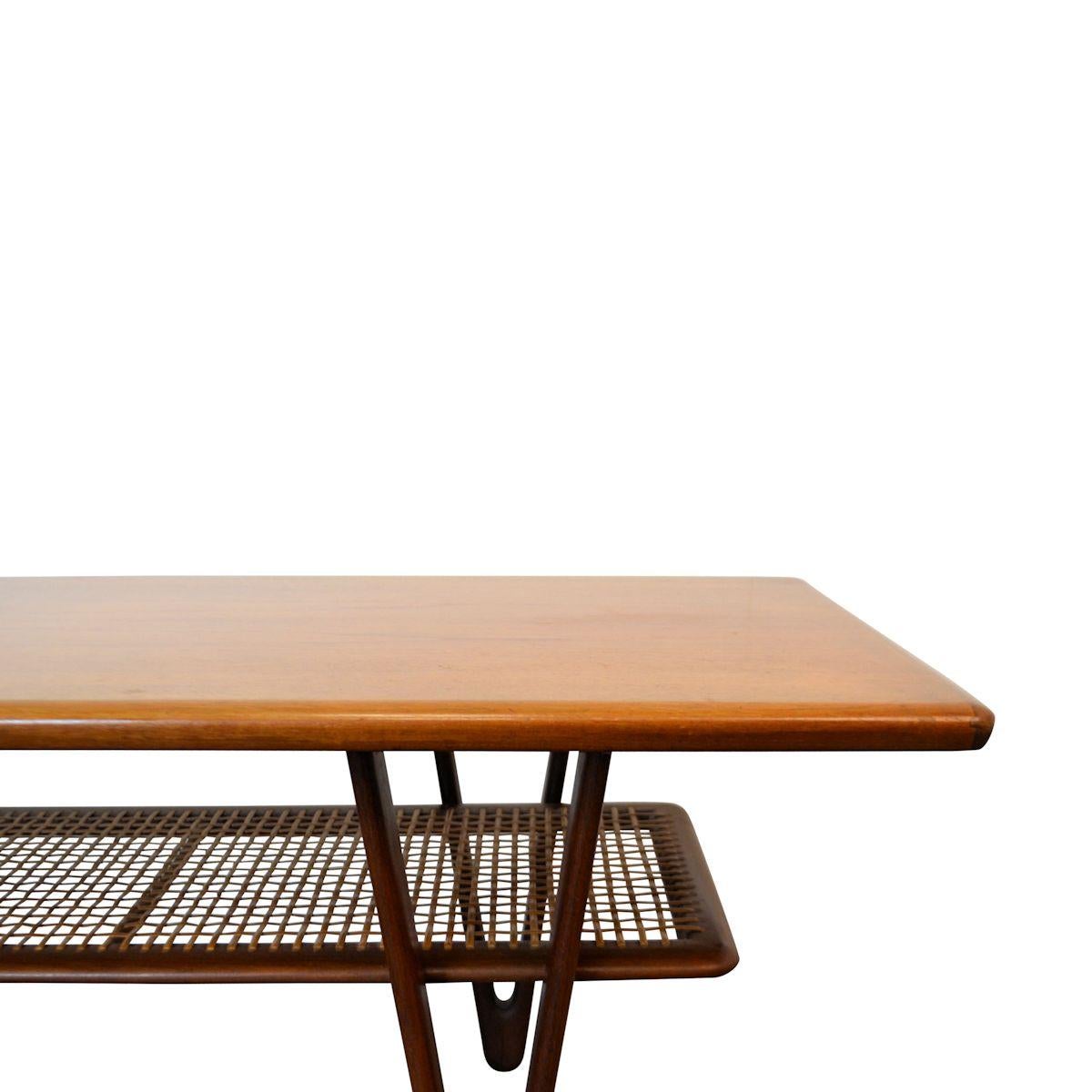 Danish Design Kurt Østervig Teak/Rattan Coffee Table In Excellent Condition In VENLO, LI
