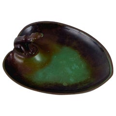 Danish Design, Low Bronze Bowl with a Polar Bear, Mid-20th Century