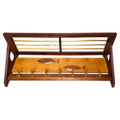 Danish Design Mid-Century Modern Solid Wooden, 1950s Tuna Design Wall Coat Rack