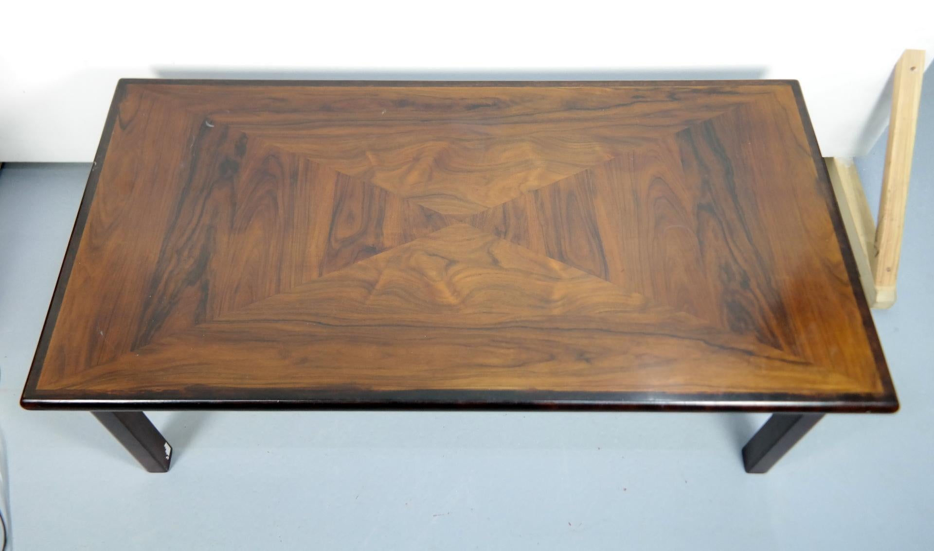 Danish design midcentury rosewood coffee table, 1970s.