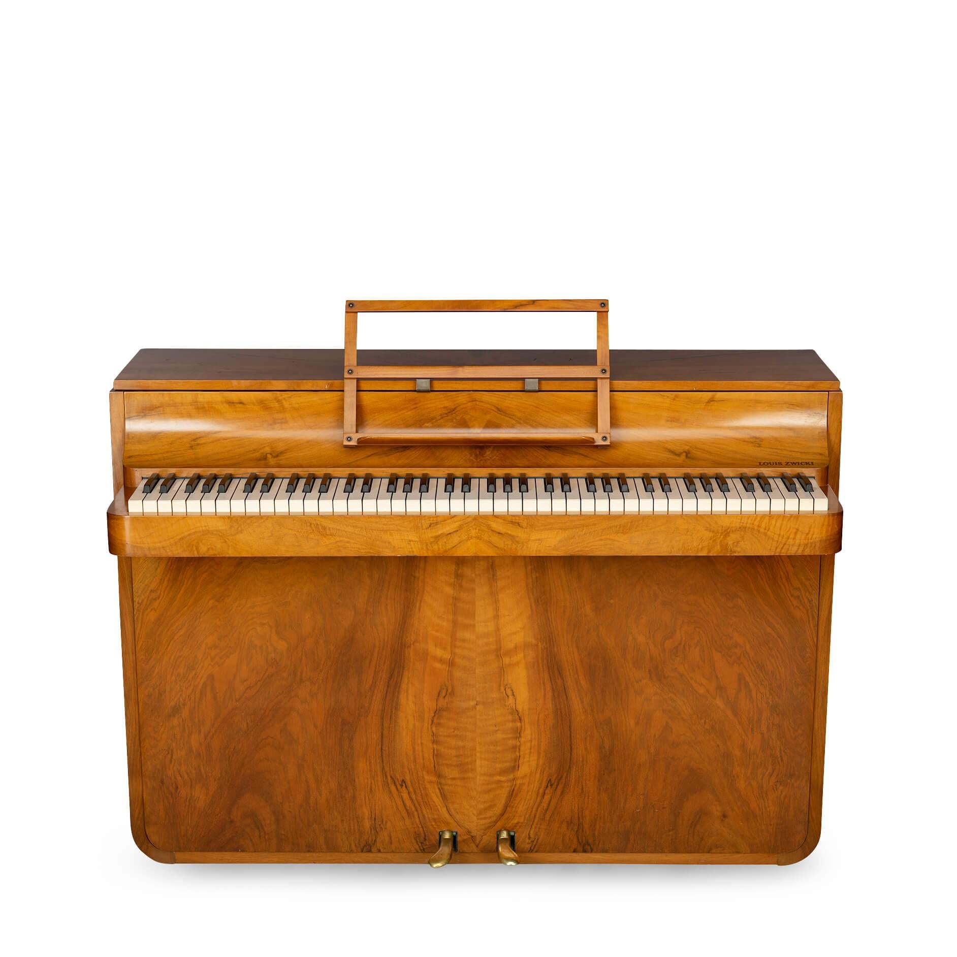 Danish Design Midcentury Pianette by Louis Zwicki in Walnut, 1950s 1