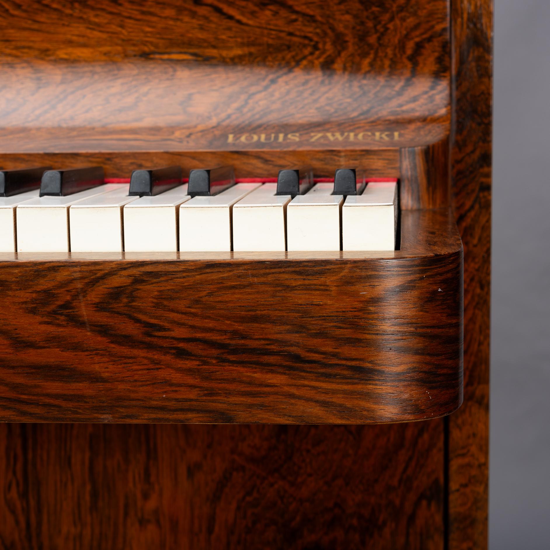 Danish Design Midcentury Rosewood Pianette by Louis Zwicki, 1950s For Sale 9