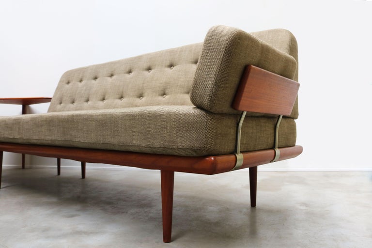 Fabric Danish Design Minerva Sofa Set by Peter Hvidt & Orla Molgaard Nielsen Teak, 1950 For Sale