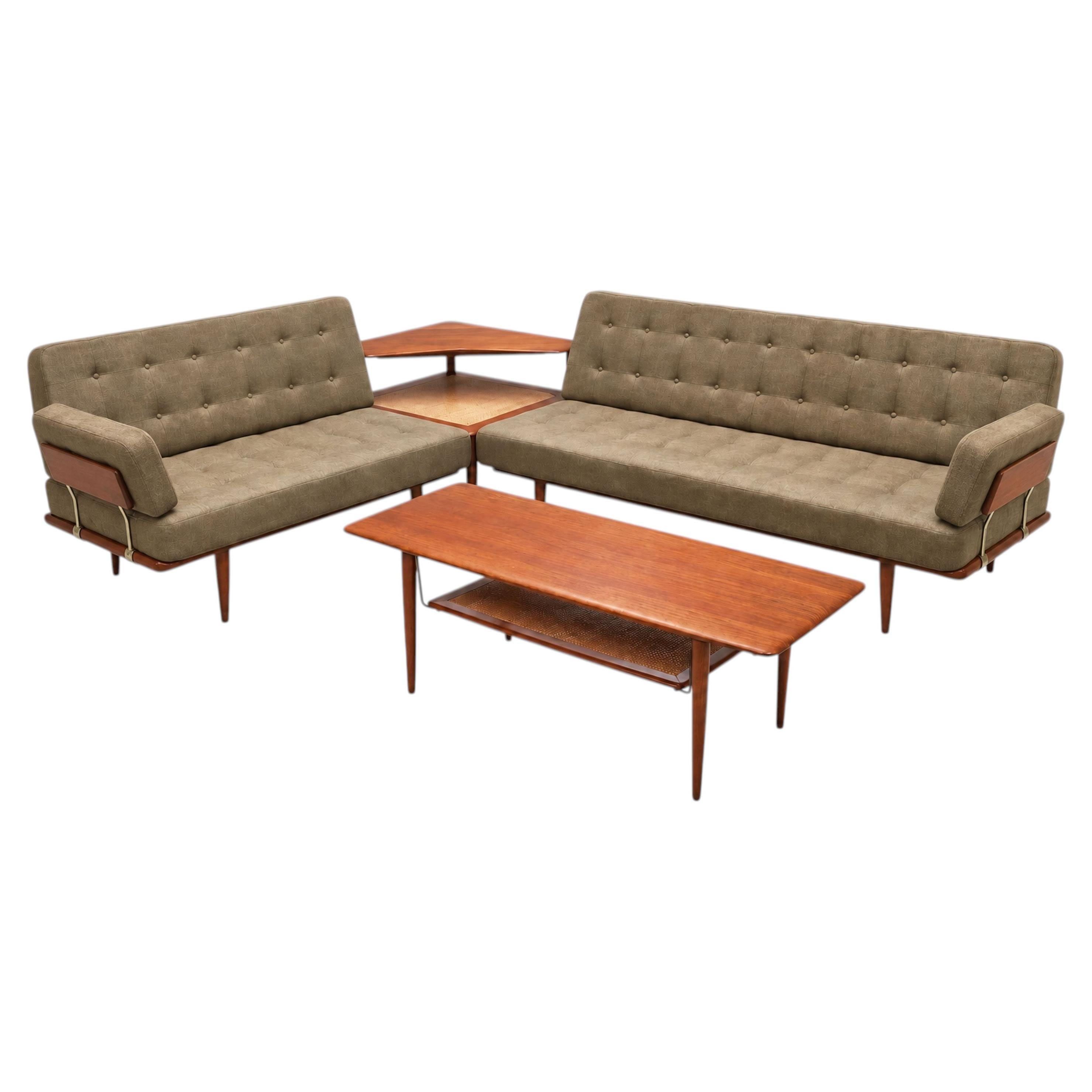 Danish Design Minerva Sofa Set by Peter Hvidt & Orla Molgaard Nielsen Teak, 1950