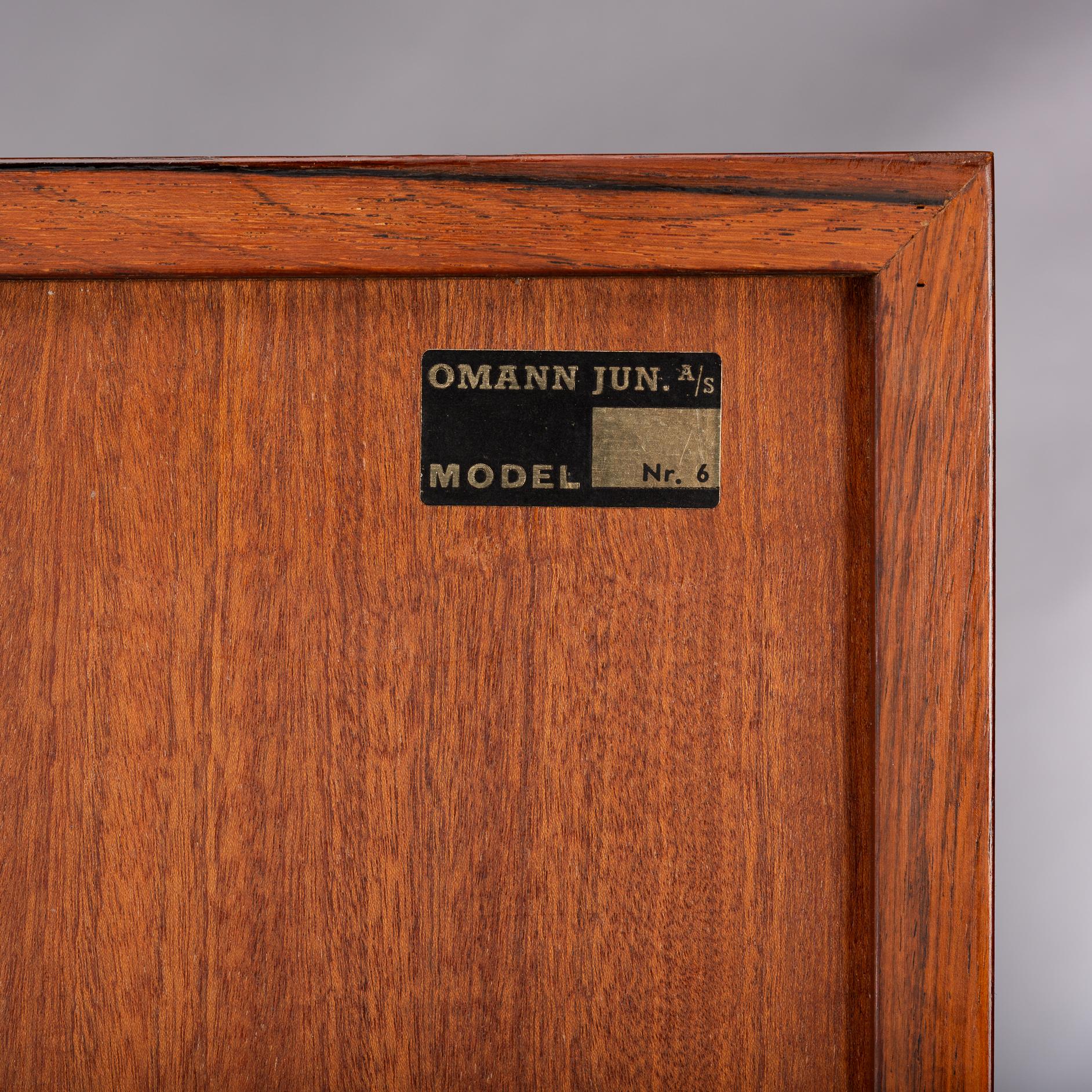 Mid-20th Century Danish Design Model 6 Rosewood Bookcase by Gunni Omann for Omann Jun, 1960s For Sale