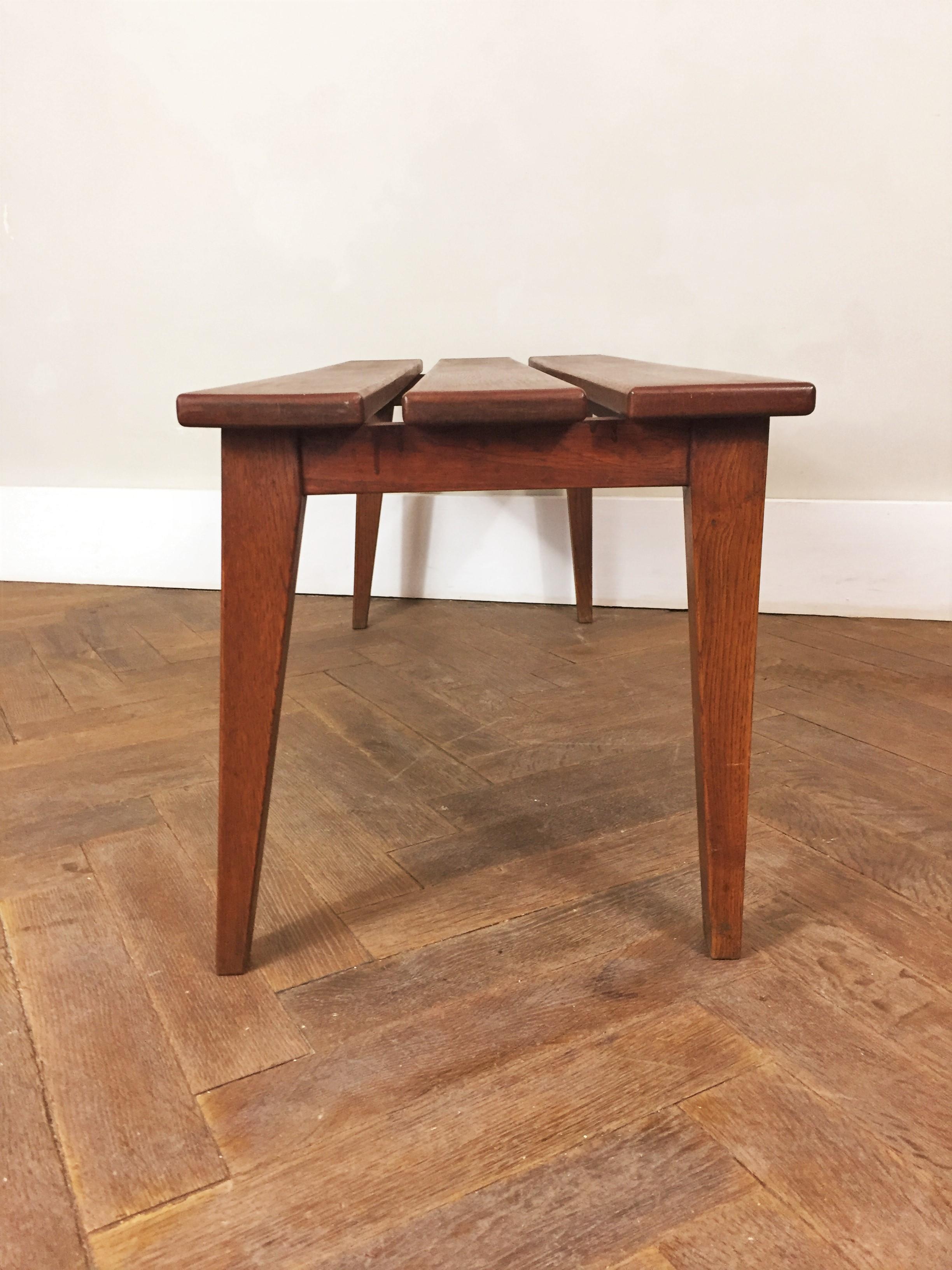 Panchina in quercia di design danese, circa 1950 In condizioni ottime in vendita a Beuzevillette, FR