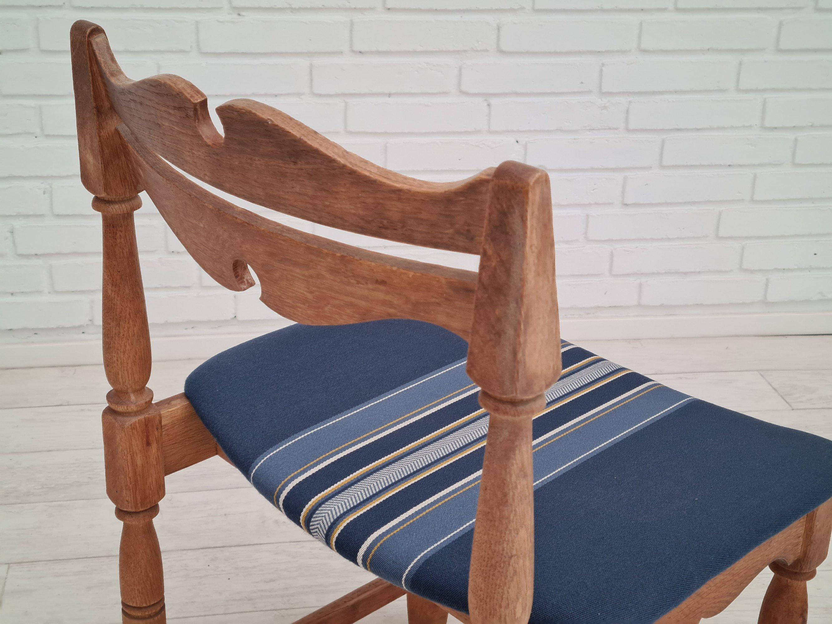 Scandinavian Modern Danish Design Oak Wood Chairs in the Style of Henning Kjærnulf, 1960s, Set of 5